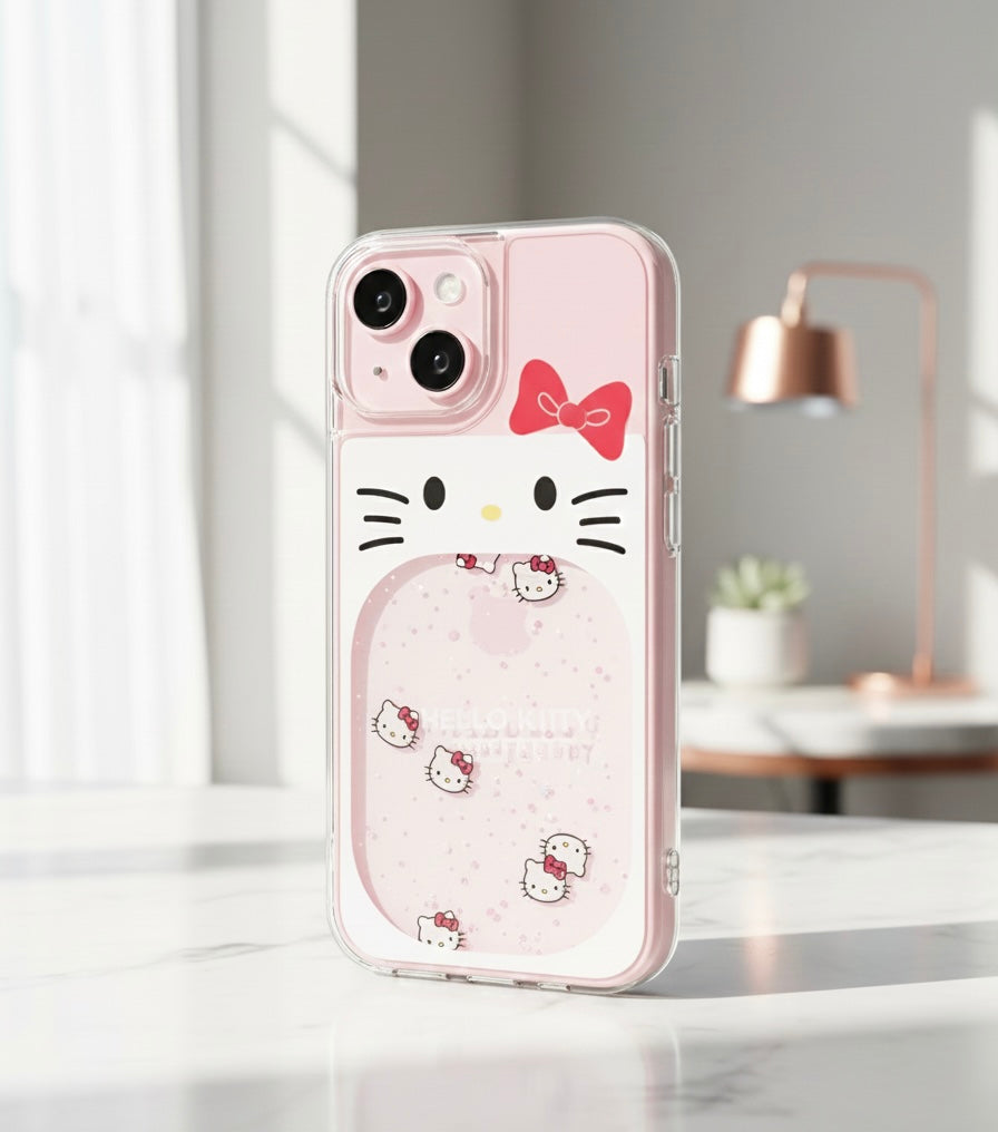 Hello Kitty Glitter waterfall Case Transparent Case