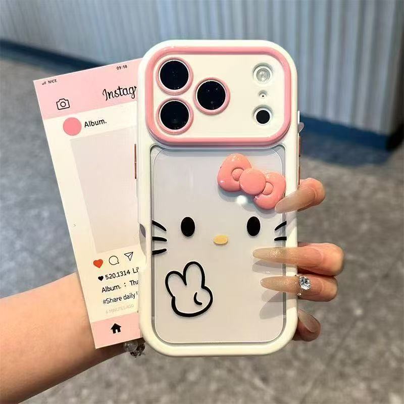 Cute Hello Kitty 3D Pink Bow Lens Protection case