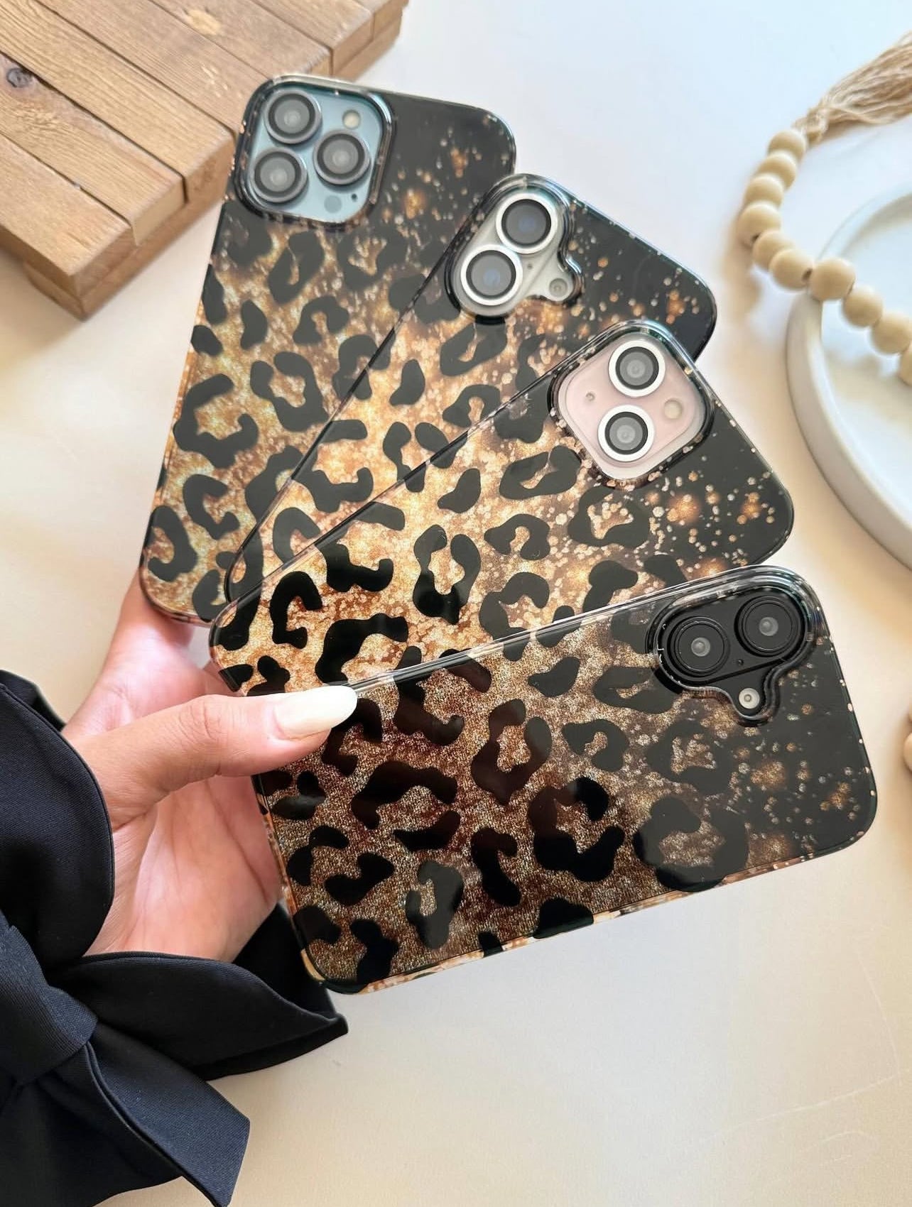 Golden Glitter Cheetah Case