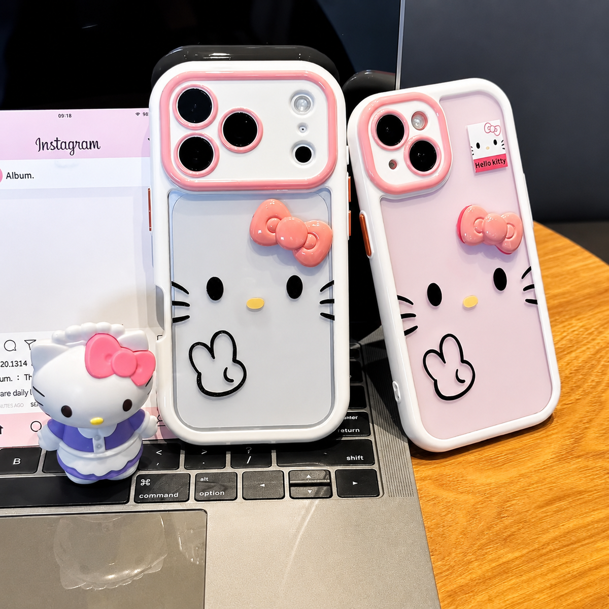 Cute Hello Kitty 3D Pink Bow Lens Protection case