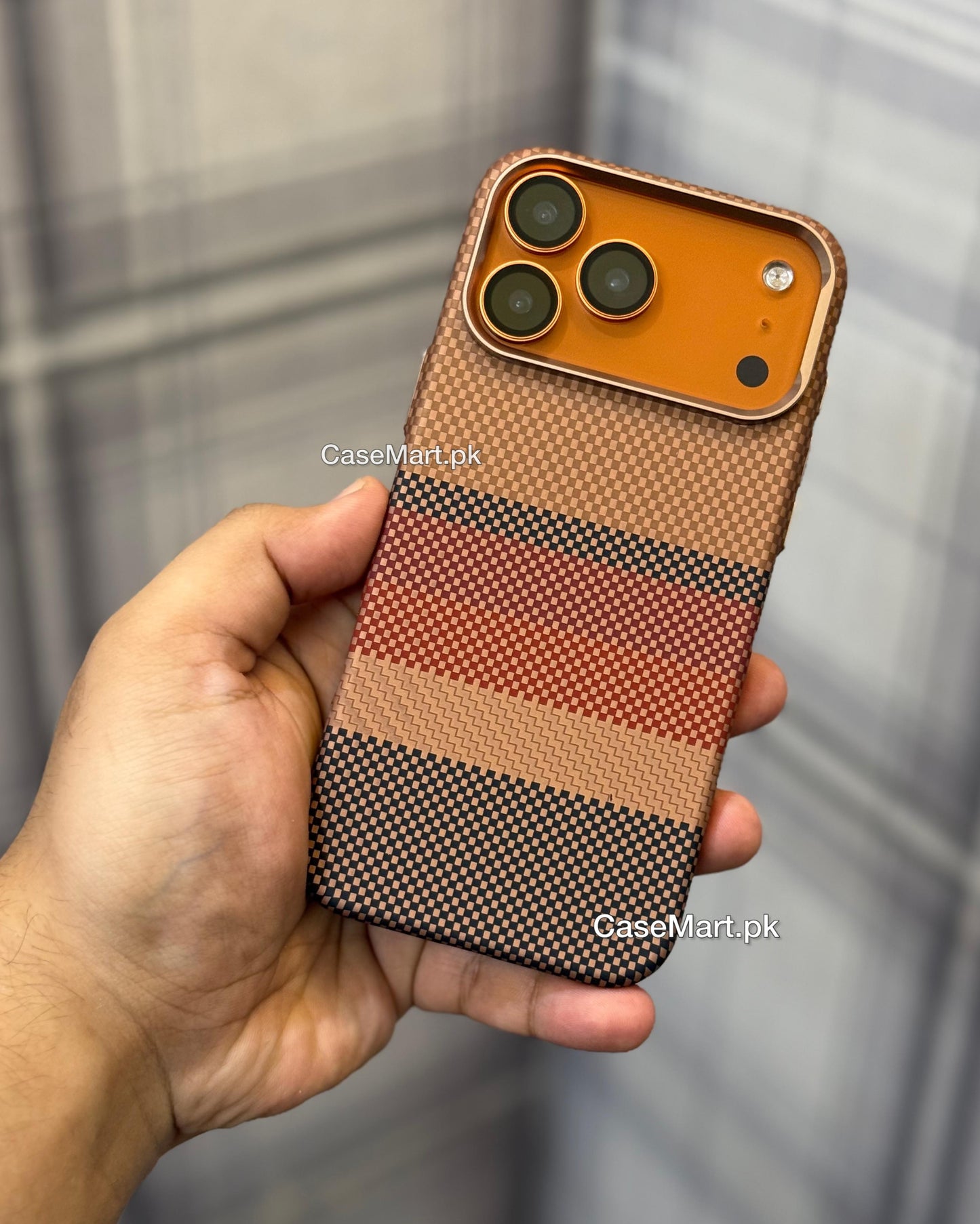 Real Carbon fibre cosmic orange case luxo like pitaka for Apple iPhone 17 pro max