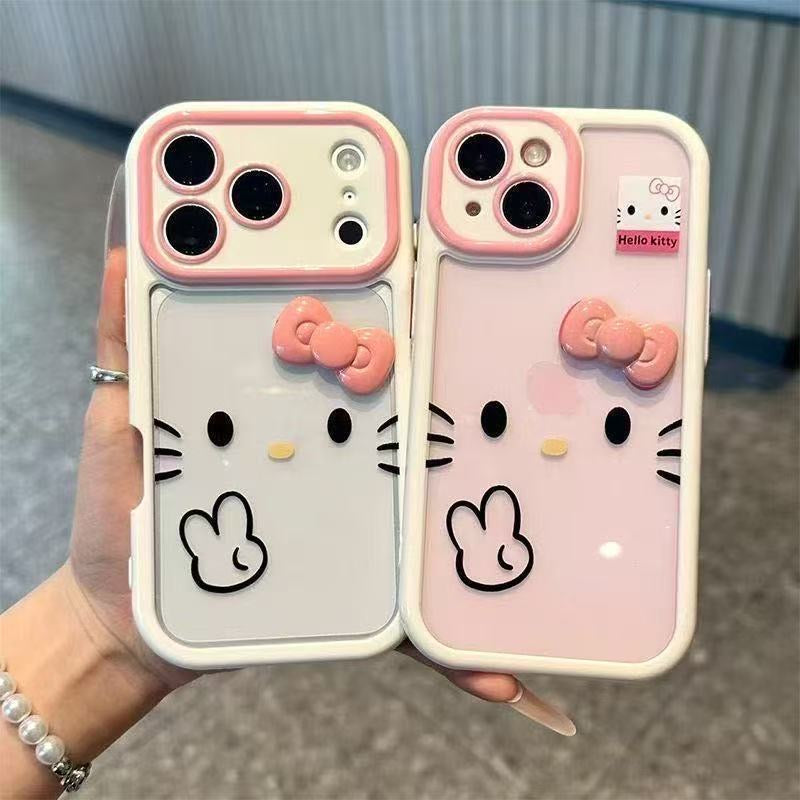Cute Hello Kitty 3D Pink Bow Lens Protection case