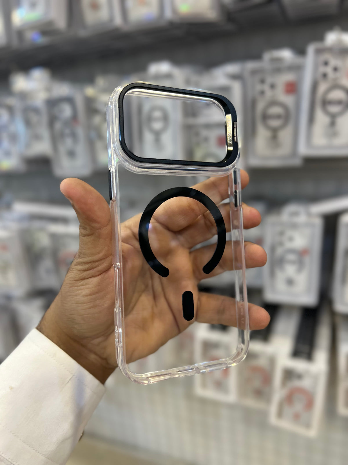 2 in 1 - Magsafe Ultra Clear Ecrylic Case with Camera Stand (ANTI YELLOW)