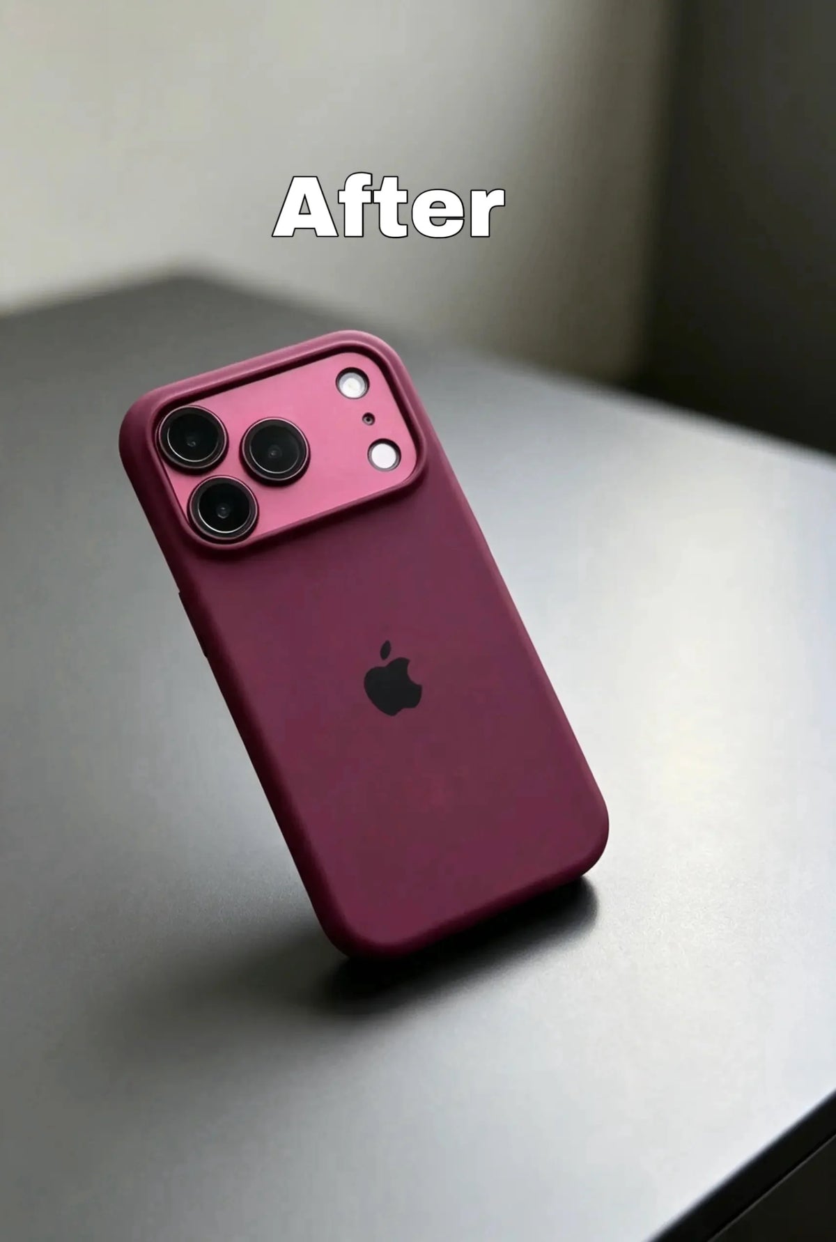 Convert Burgundy Silicone Case with Lens Protector (for 17Promax)