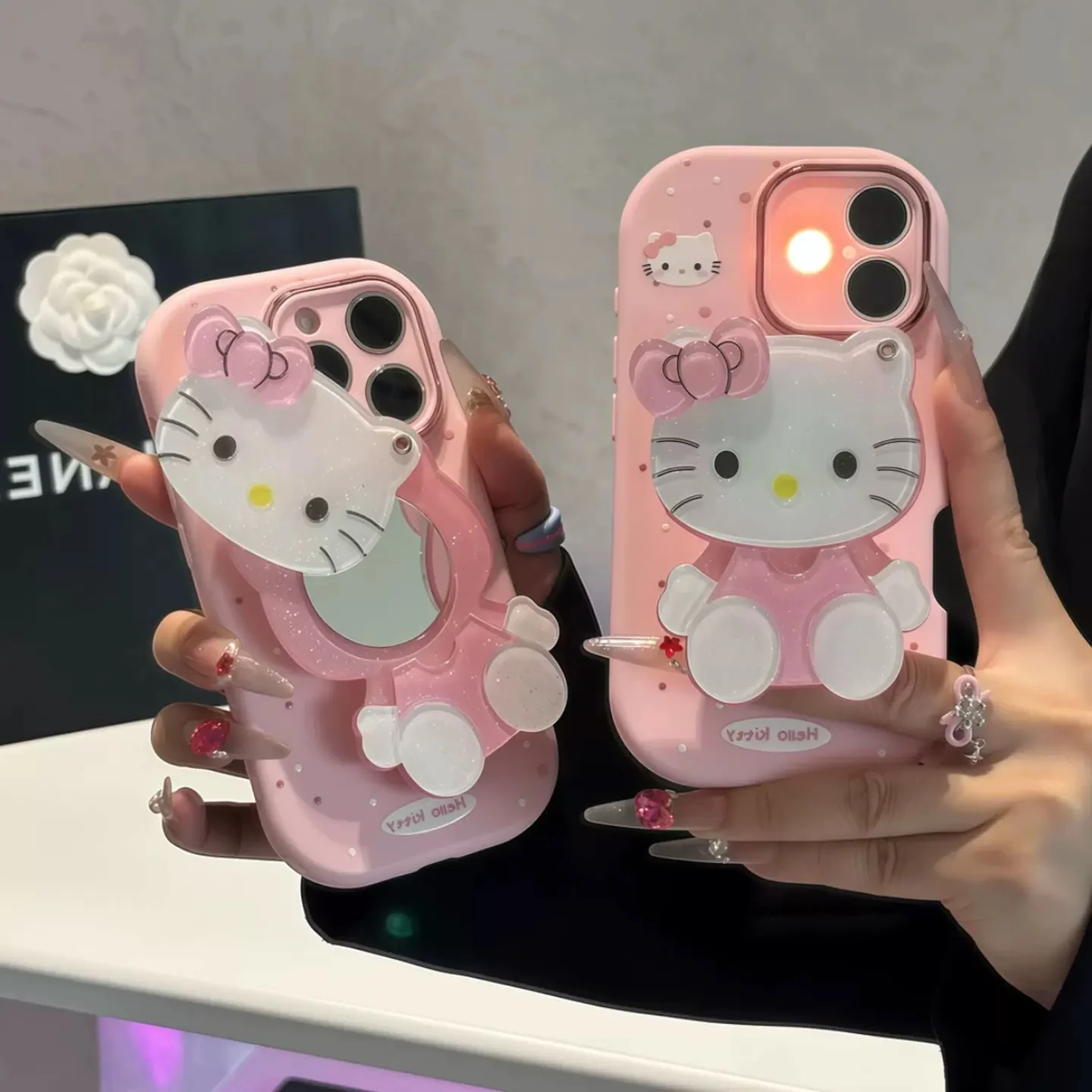 New Hello Kitty Mirror PopStand Case