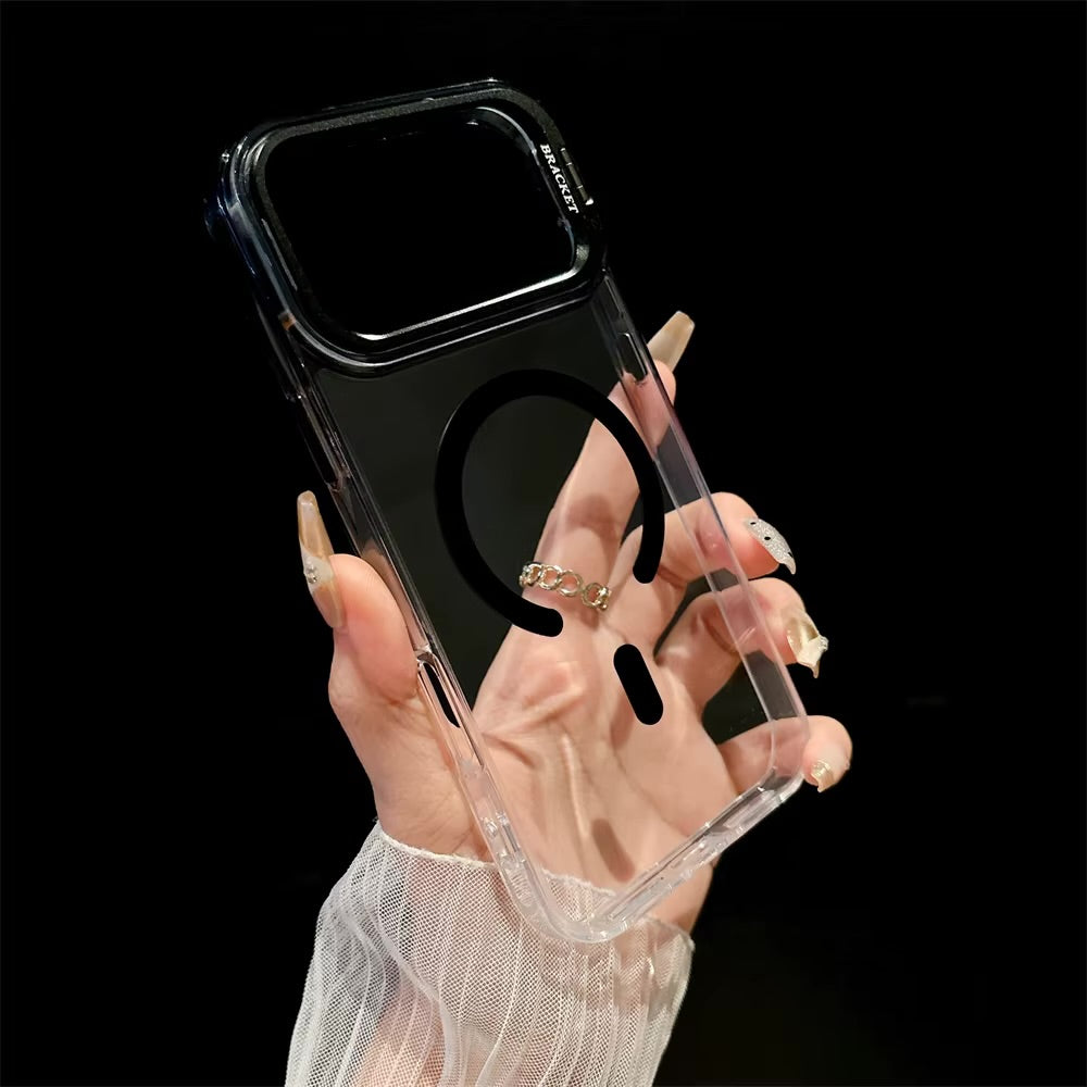 2 in 1 - Magsafe Ultra Clear Ecrylic Case with Camera Stand (ANTI YELLOW)
