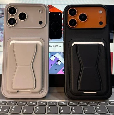 Sale Stock - SPIGEN LEATHER WALLET CASE WITH GRIP STAND