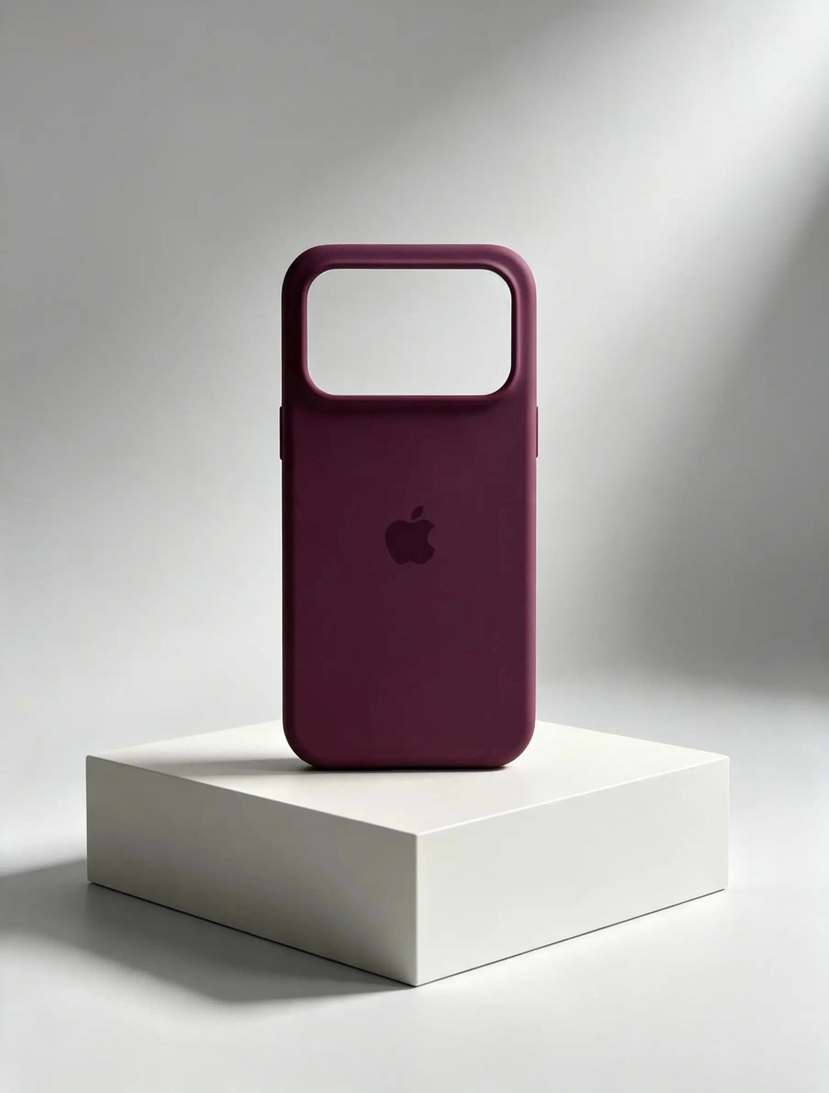 Burgundy Apple Logo Silicone Case With Convertor Lens To 18 Series