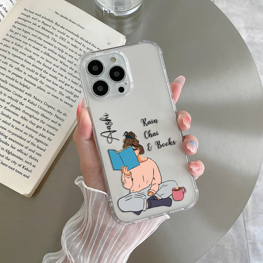 Rain, Chai & Books Customise Clear Case