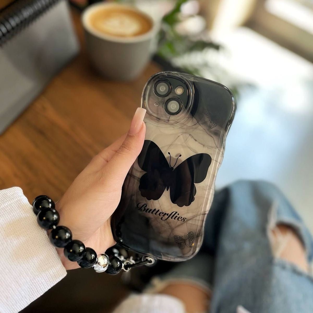 Premium Black Butterflies Chubby Case