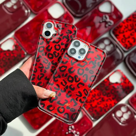 New Leopard print Ruby & Gold Case
