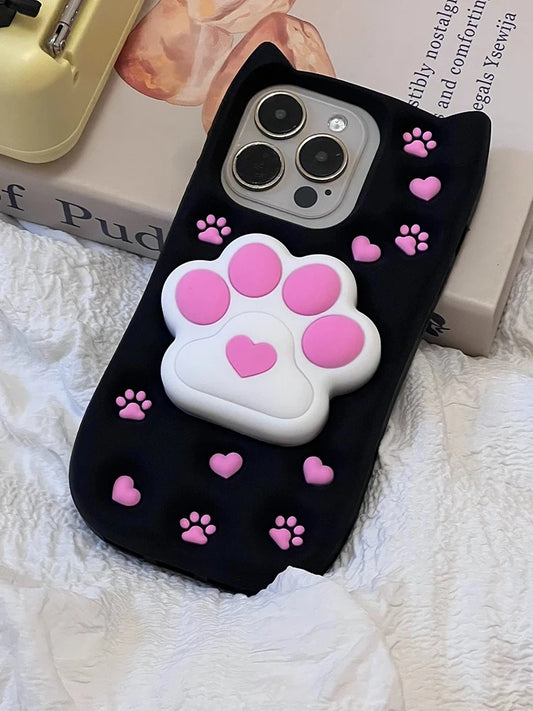 New 3D Cartoon Design Pop-Holder Case For iPhone