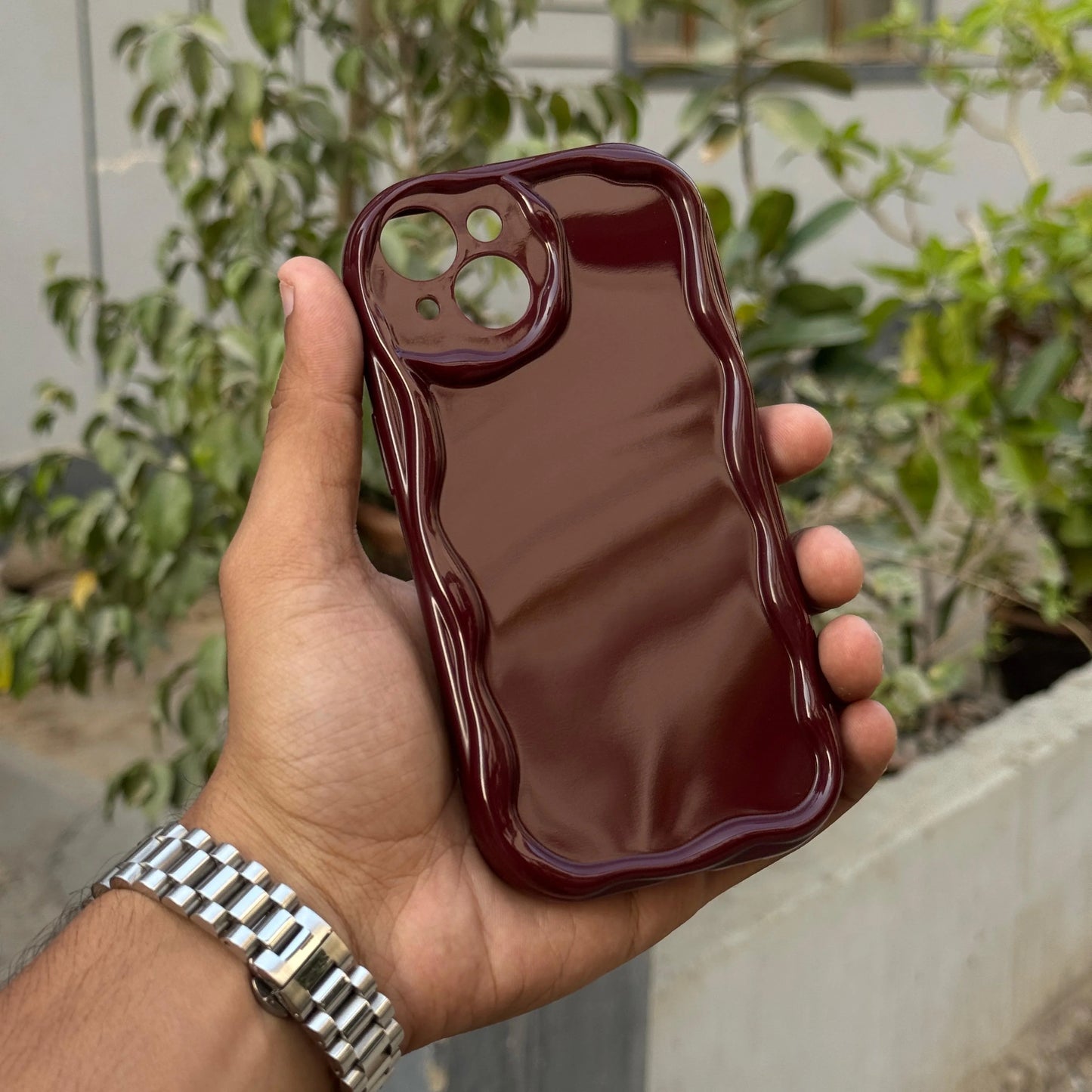 New Burgundy cherry Wavy Case ( Flat 50% OFF)
