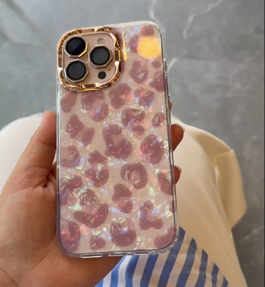 Gradient Pink Love Cheetah Iridescent Case