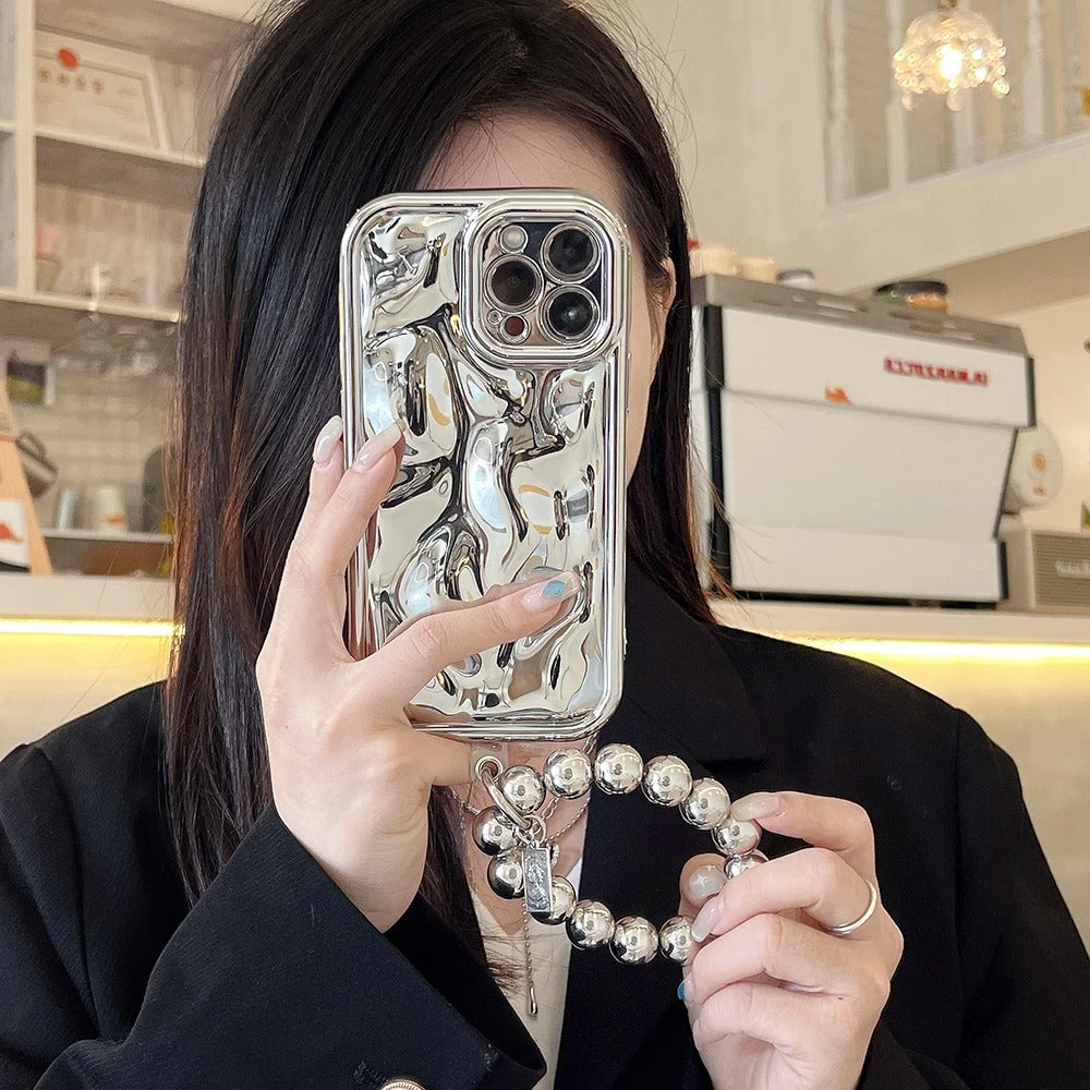 🪐Silver Glossy Meteorite Laser Case – Case.PK