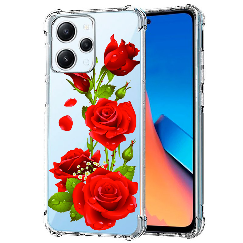 Red Rose Flower Case printed Semi-Transparent premium quality case (for all models)