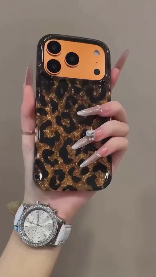 Golden Glitter Cheetah Case