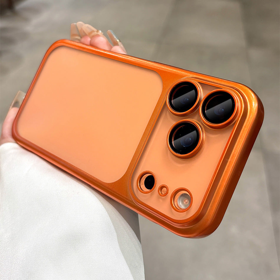 Luxury Frosted Translucent PC Case for Iphone 17 series (Cosmic Orange)