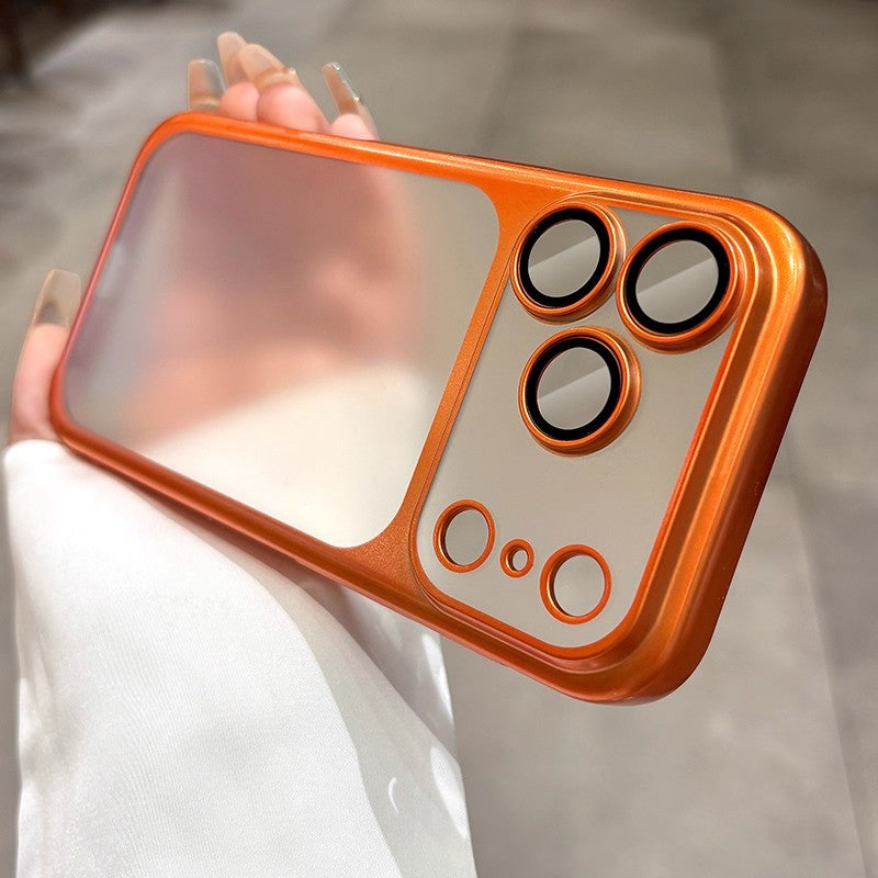 Luxury Frosted Translucent PC Case for Iphone 17 series (Cosmic Orange)