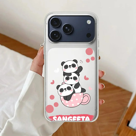 Panda Heart Customise Clear Case